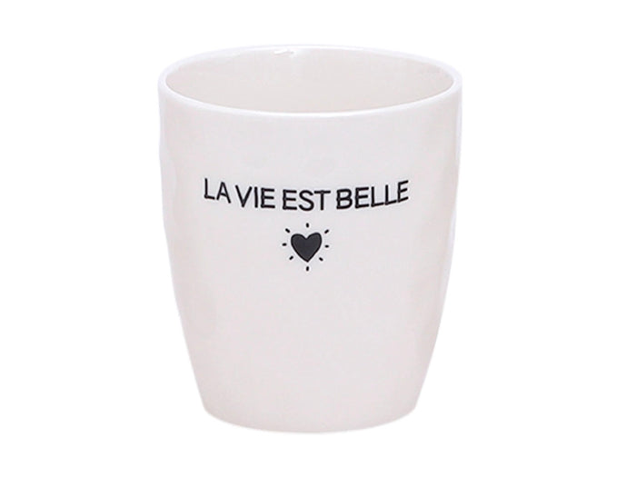 Achat Gobelet message coeur noir - La vie est belle - Opjet