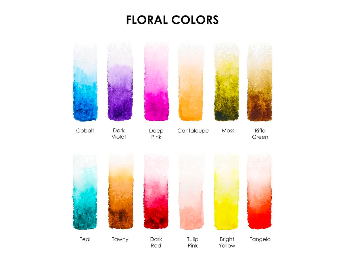 achat Boite d'aquarelle de poche 12 couleurs avec pinceau - Couleurs florales - Grabie