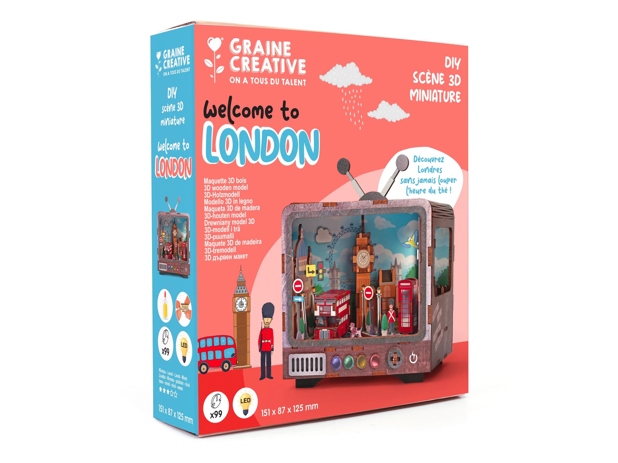 Achat Maquette 3D Bois Tv Londres - Graine Créative