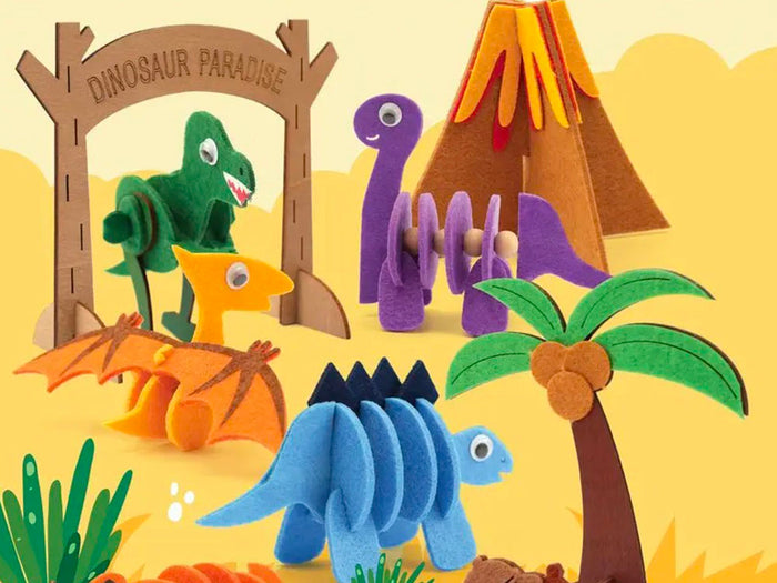 Achat Kit Parc des Dinosaures en Bois Perles et Feutrine- Graine Créative