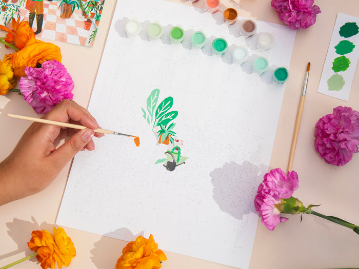 Achat Coffret peinture au numéro Petit Pinceau - Greenhouse par Laura Page