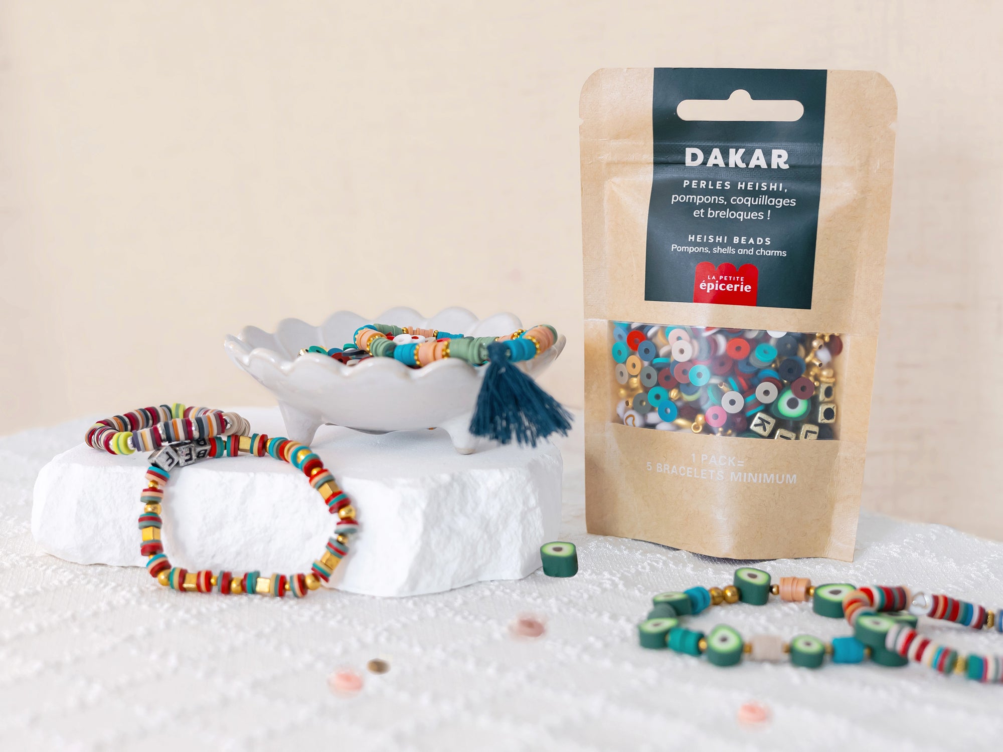 Achat Mélange de perles heishi et de breloques - Dakar