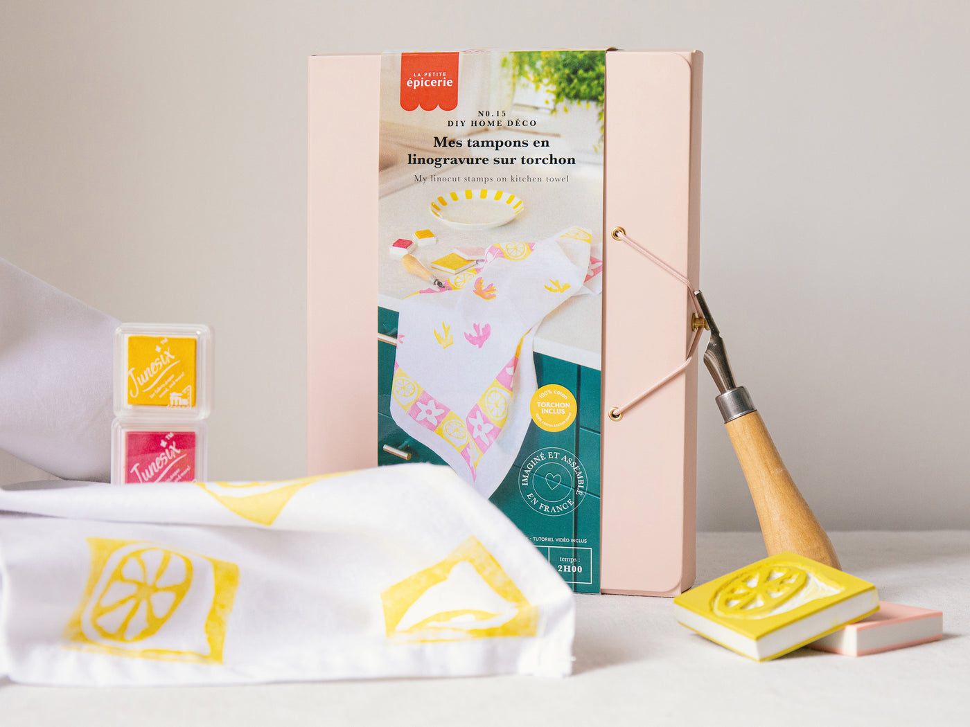 achat Kit DIY Home Déco - Mes tampons en linogravure sur torchon