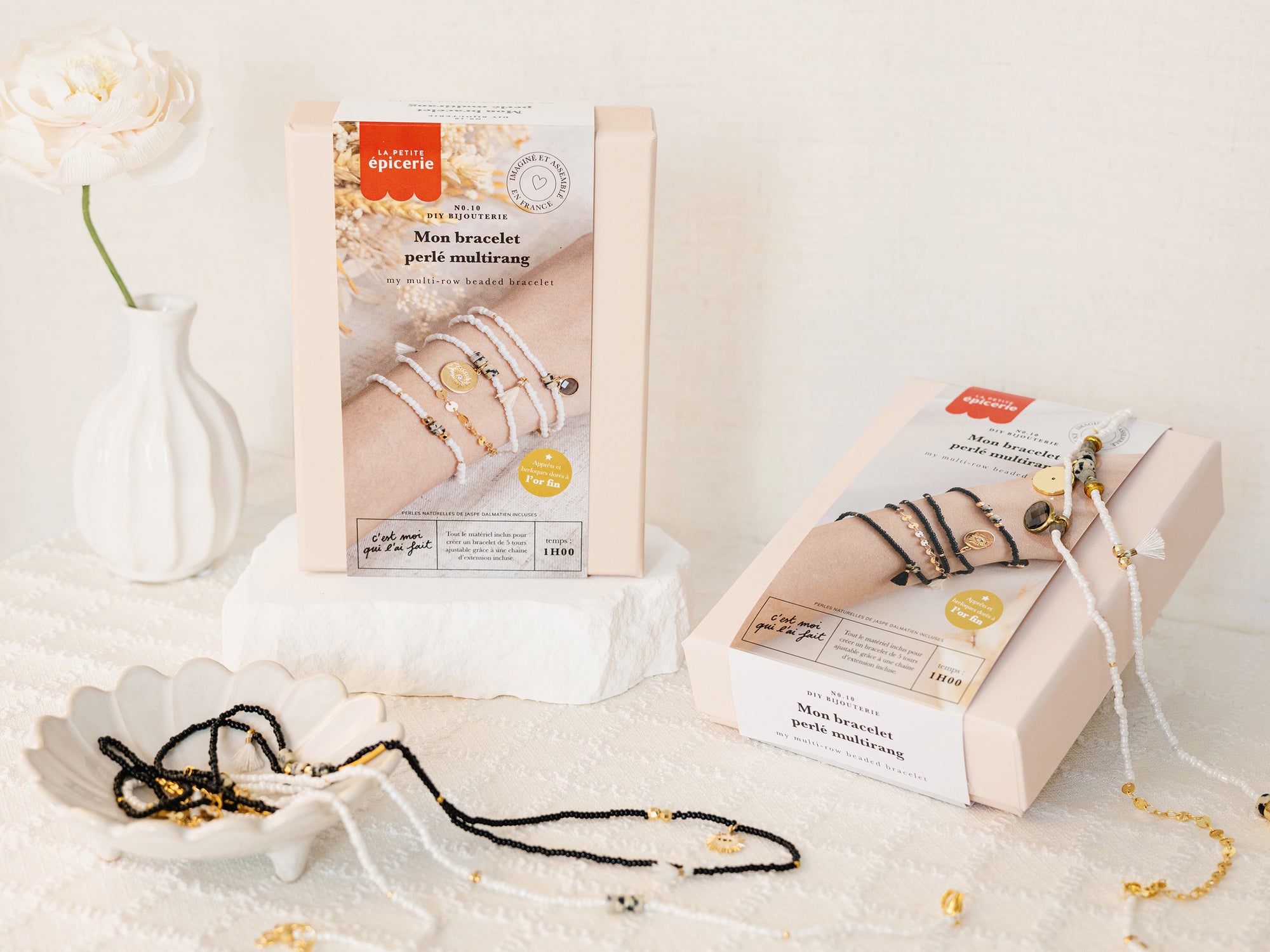 achat Kit DIY Bijouterie - Mon bracelet perlé multirang - Blanc