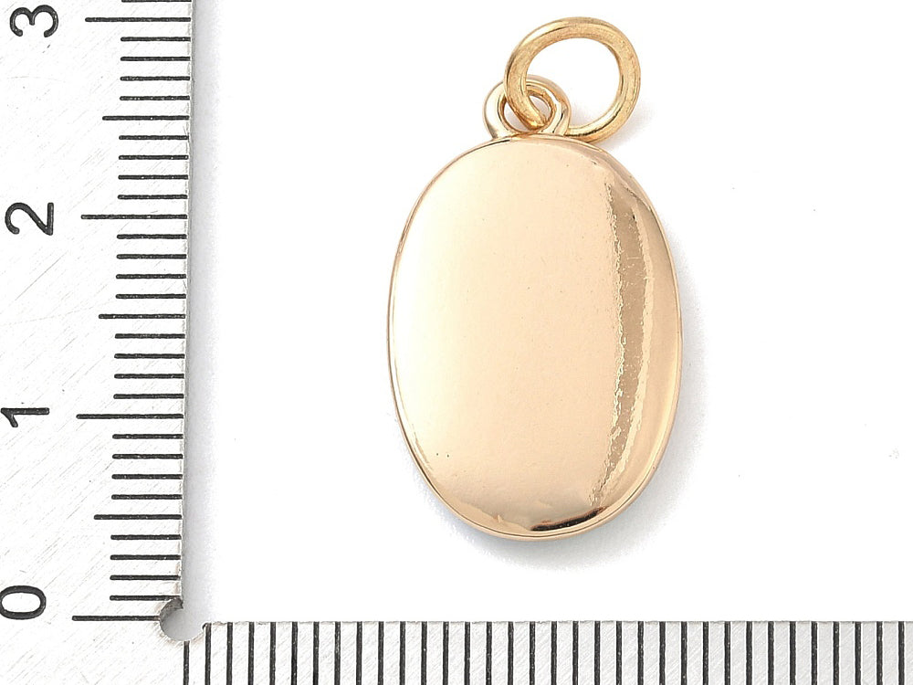 achat Breloque ovale motif crabe imprimée - laiton doré