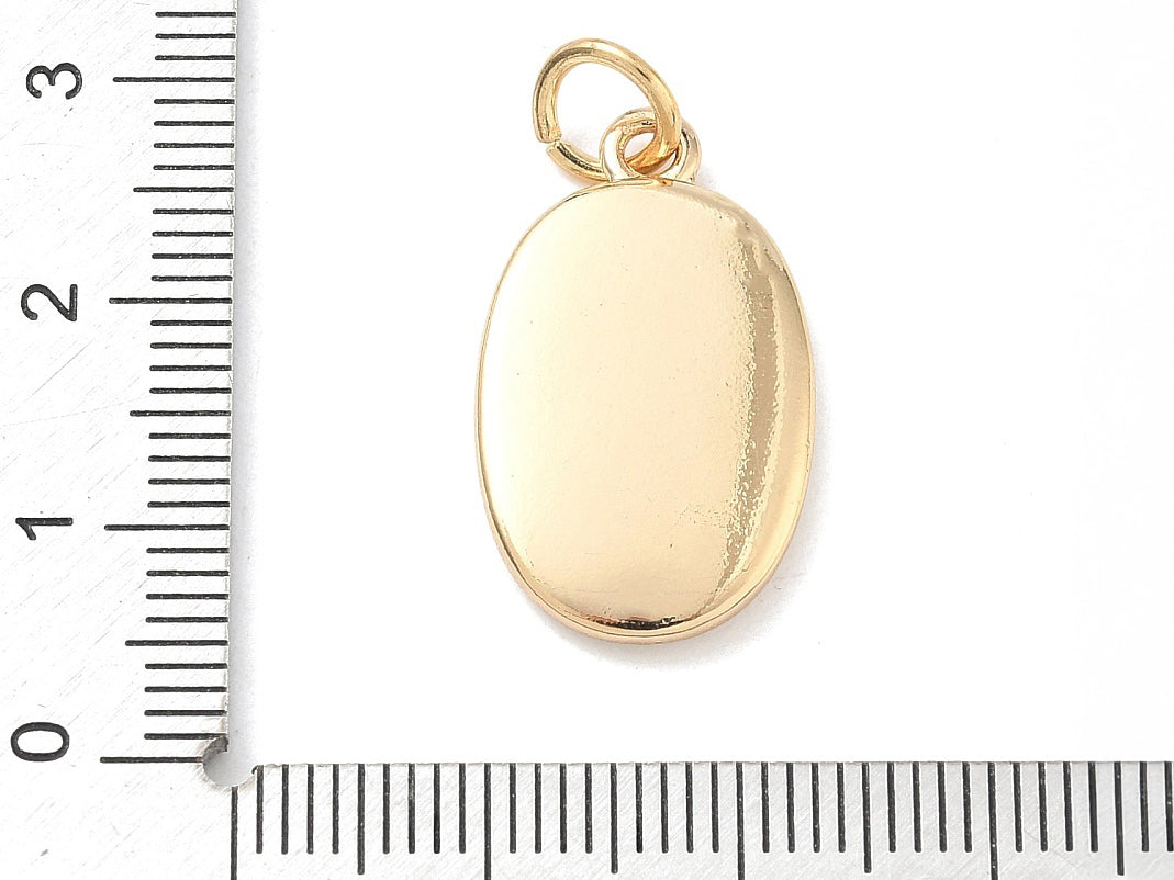 achat Breloque ovale motif oiseau imprimée - laiton doré