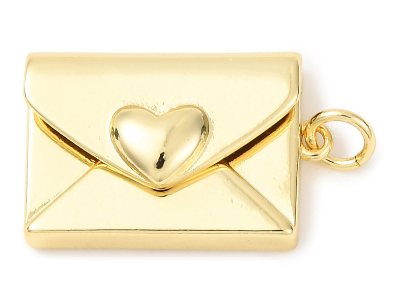 Achat Breloque enveloppe - laiton doré à l’or fin