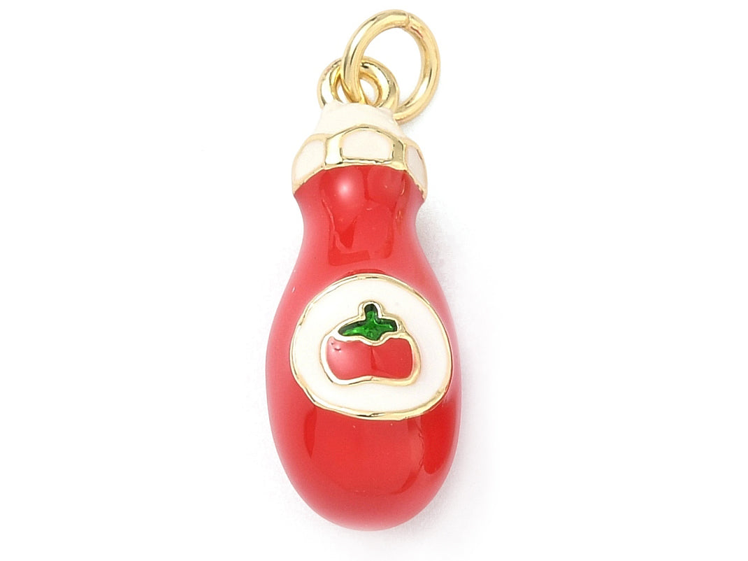 Achat Breloque bouteille de ketchup - laiton doré à l’or fin