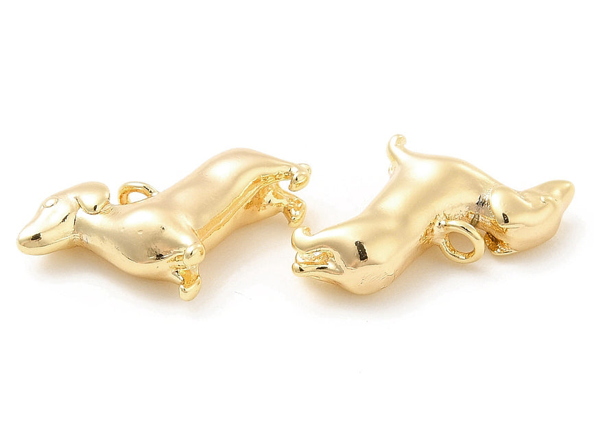 achat Breloque chien - laiton doré à l’or fin
