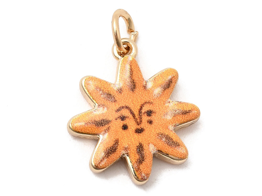 Achat Breloque soleil imprimée - laiton doré