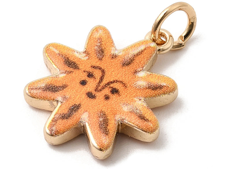 Achat Breloque soleil imprimée - laiton doré