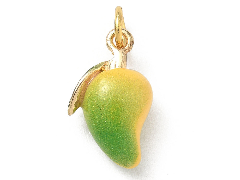 Achat Breloque mangue émaillée - laiton doré
