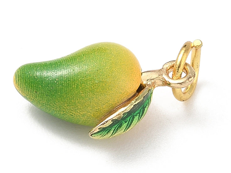 Achat Breloque mangue émaillée - laiton doré