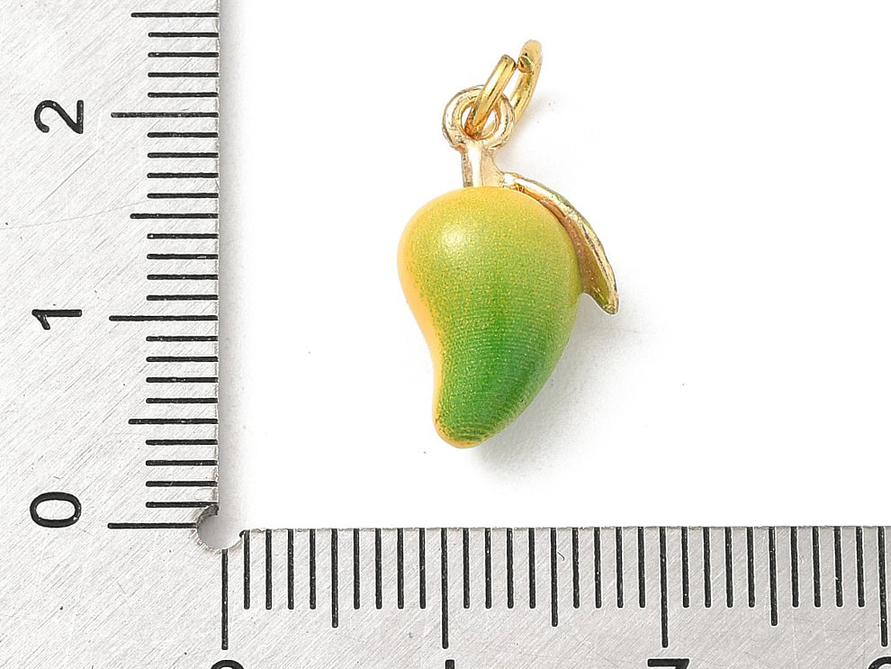 achat Breloque mangue émaillée - laiton doré
