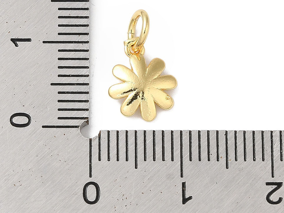 achat Breloque fleur blanche émaillée - laiton doré à l’or fin