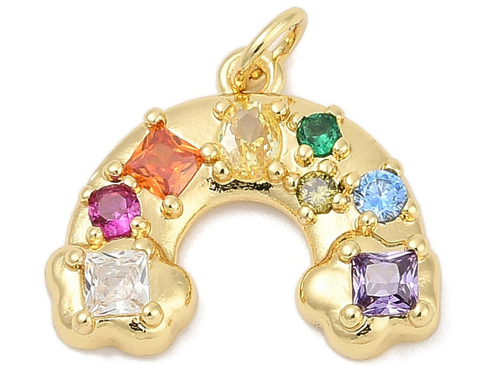 Achat Breloque arc-en-ciel strass - laiton doré à l’or fin