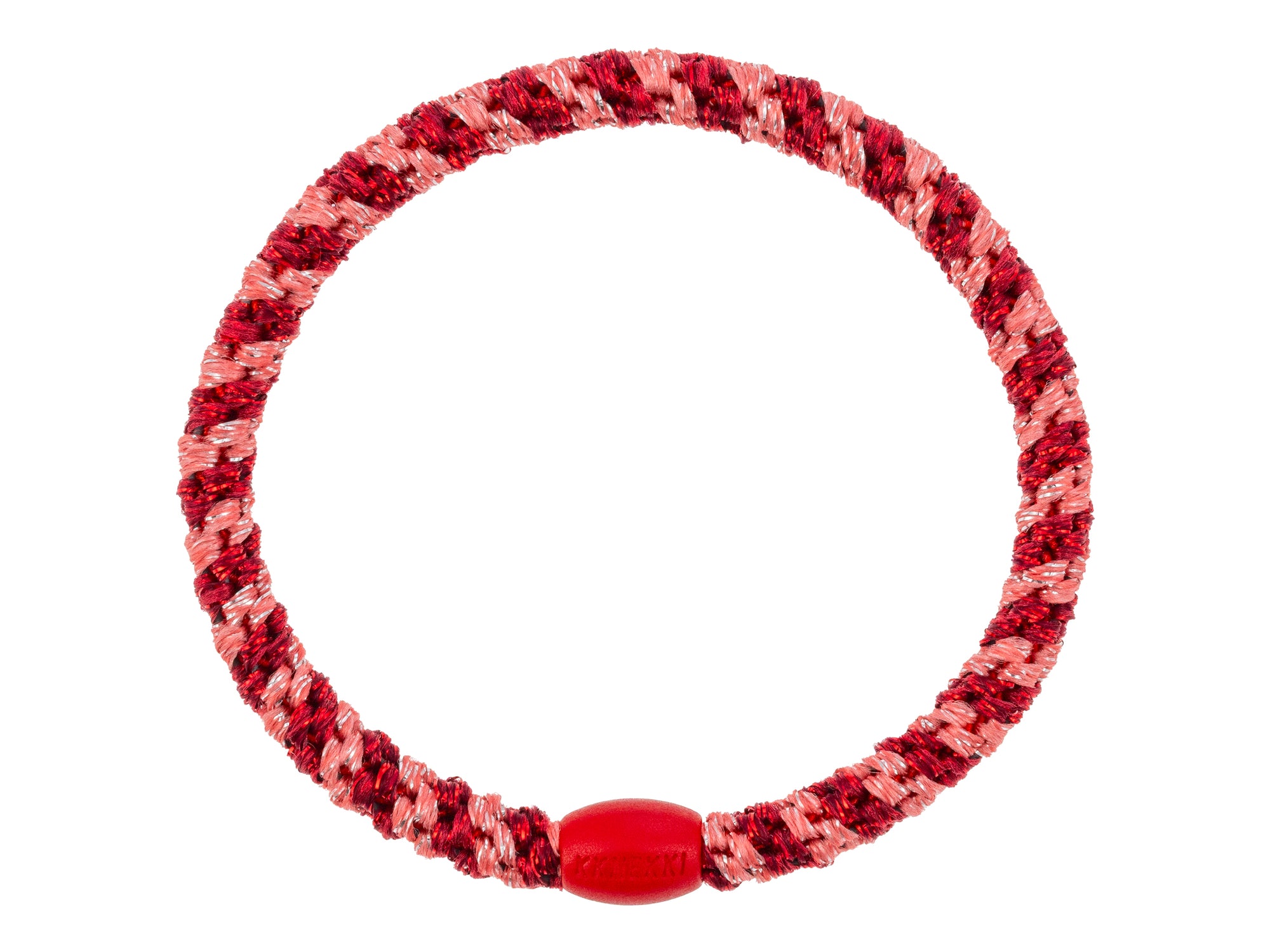 Achat Élastique cheveux Slim Corail Bordeaux Rayé Pailleté - Kknekki