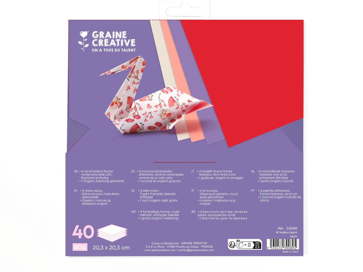 achat Pochette 40 Feuilles Origami - Designs Japon - Graine Créative