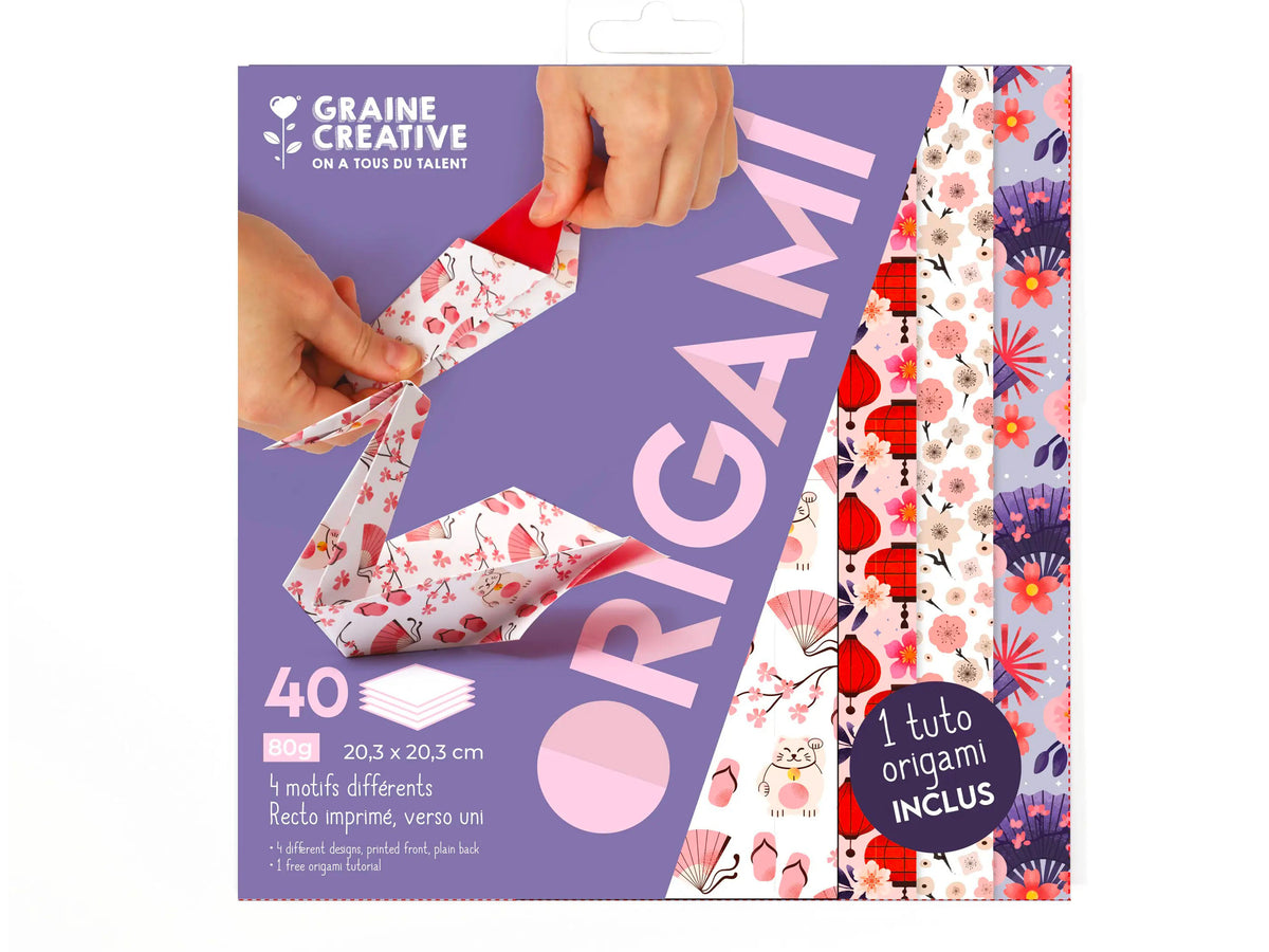 Achat Pochette 40 Feuilles Origami - Designs Japon - Graine Créative