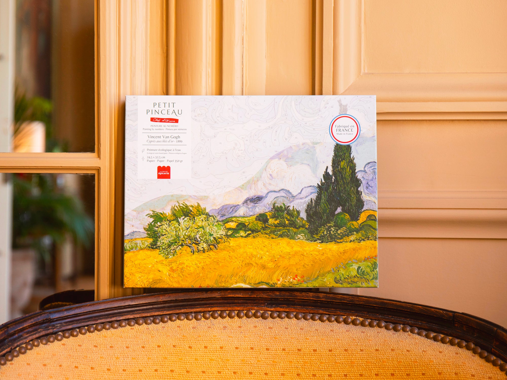 Coffret peinture au numéro - Petit Pinceau - Cyprès aux blés d'or, Vincent Van Gogh