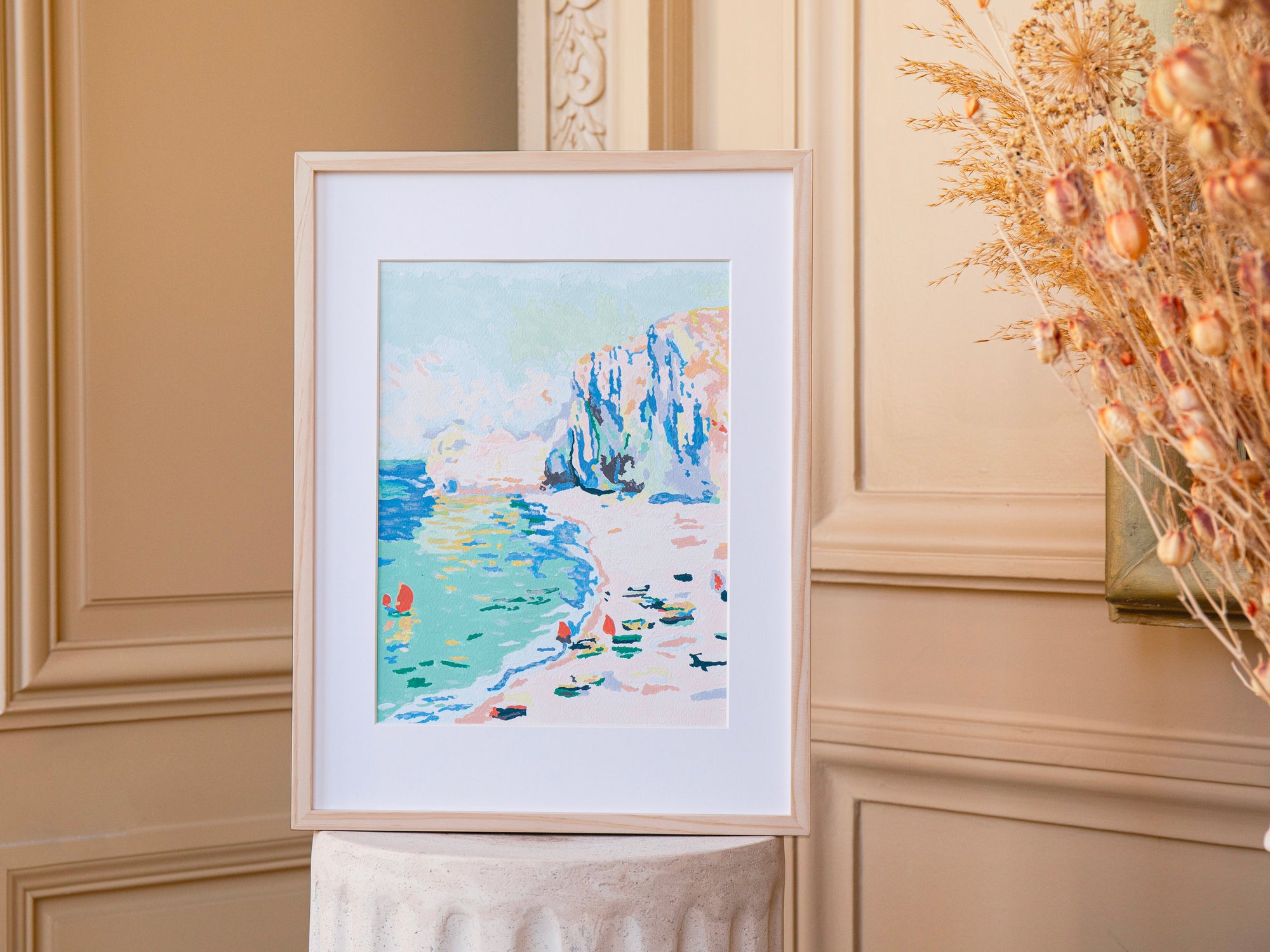 Coffret peinture au numéro - Petit Pinceau - La Plage et la Falaise d'Amont, Claude Monet