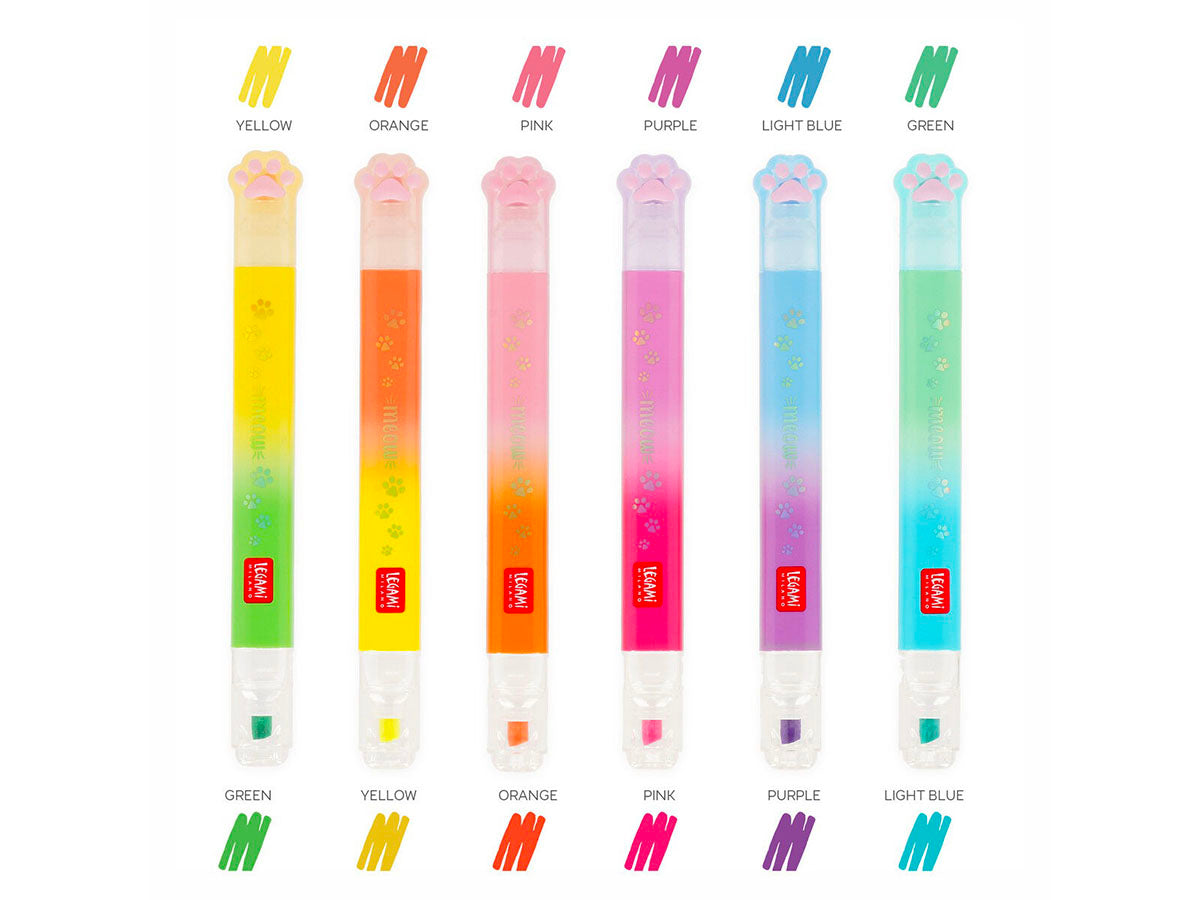 achat Set de 6 Markers à double pointe Meow - Legami