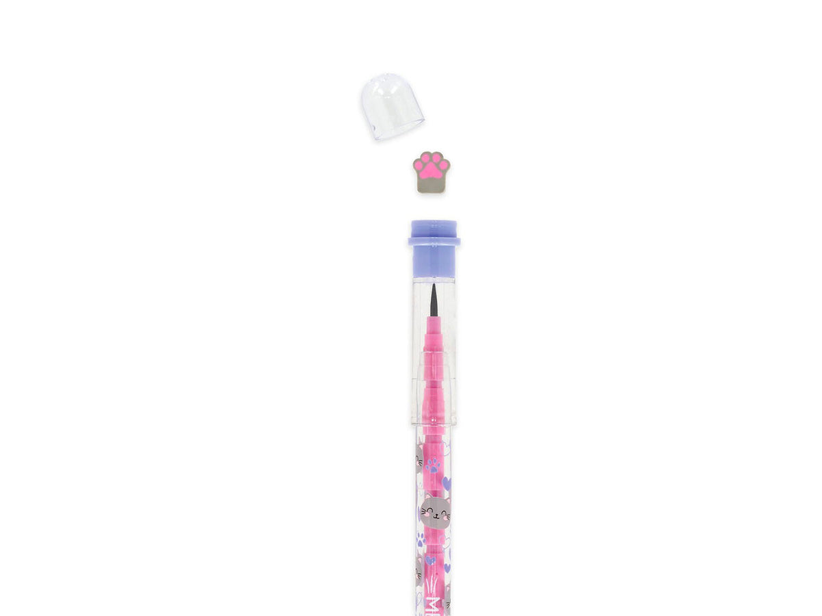 achat Crayon Empilable avec Gomme Take a Tip - Chat Kitty - Legami