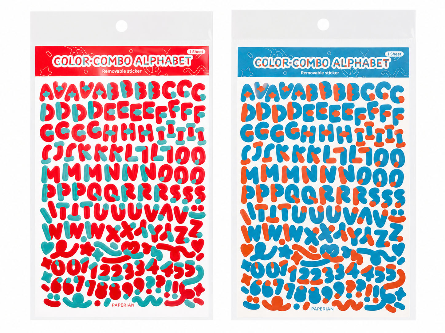 achat Stickers 3D lettres et chiffres - Rouge