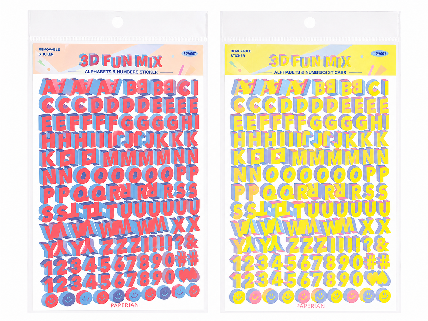 achat Stickers 3D lettres et chiffres - Cerise