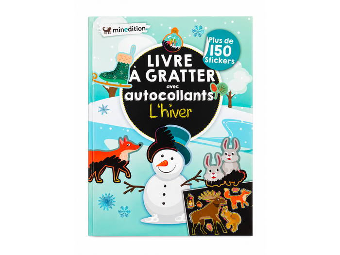 Achat Livre à gratter avec 150 Autocollants - L'Hiver