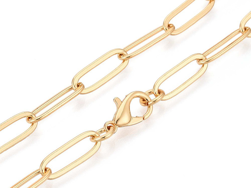 achat Collier chaîne trombone 45 cm - laiton doré à l’or fin