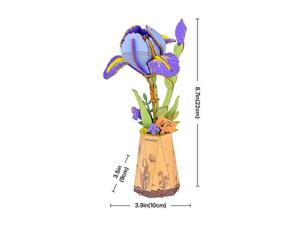 Achat Mquette fleurs en bois Iris violette - Robotime