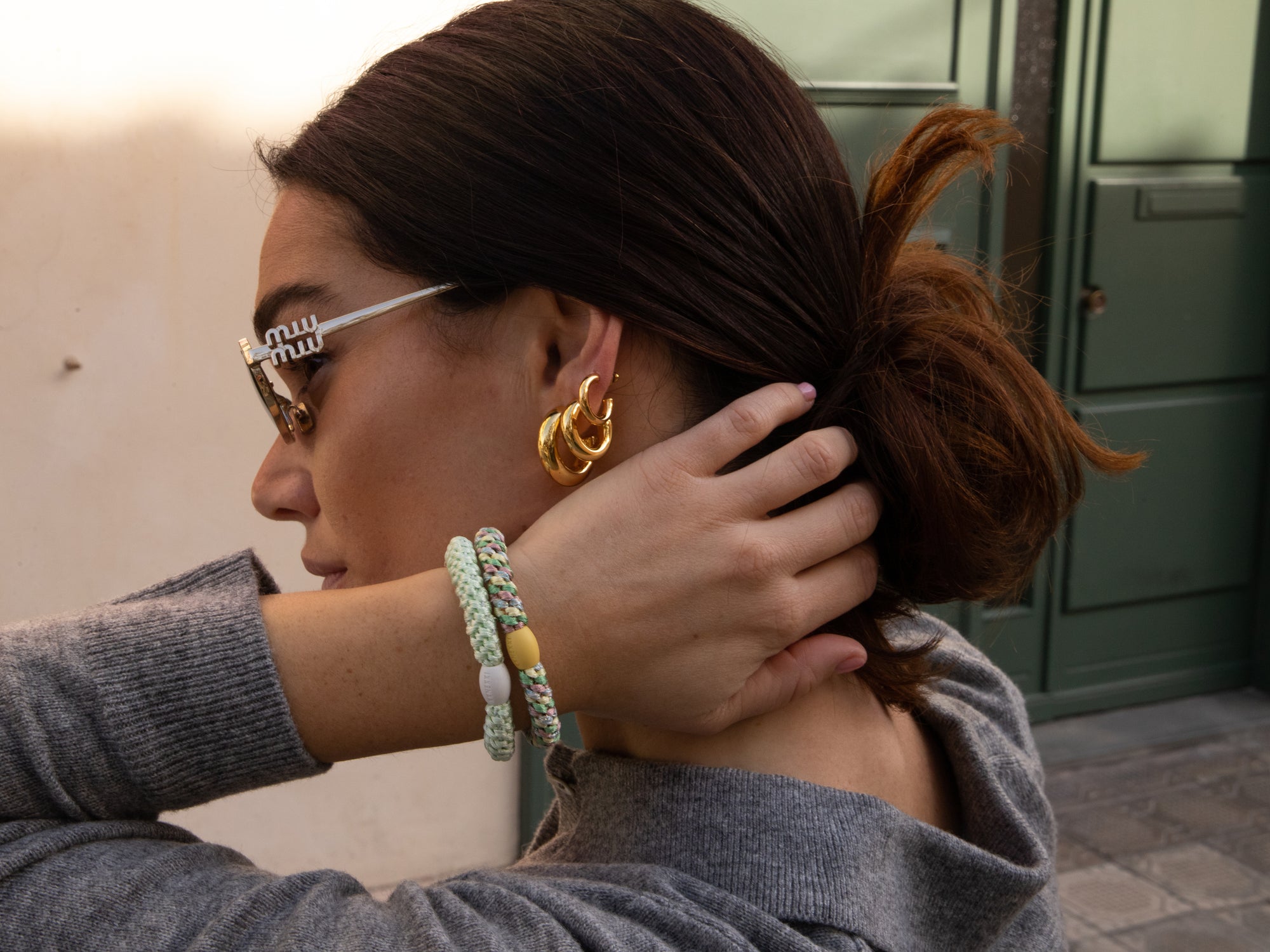 Achat Élastique cheveux Mix Jaune-Bleu Pêche - Kknekki