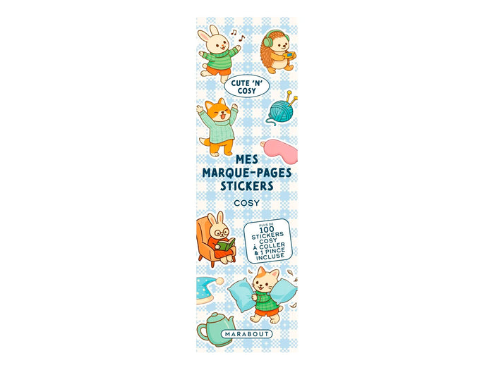 Achat Mes marque-pages stickers Cosy + 100 stickers & 1 pince incluse