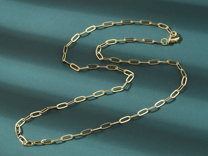 Achat Collier chaîne trombone 44,5 cm - laiton doré à l’or fin