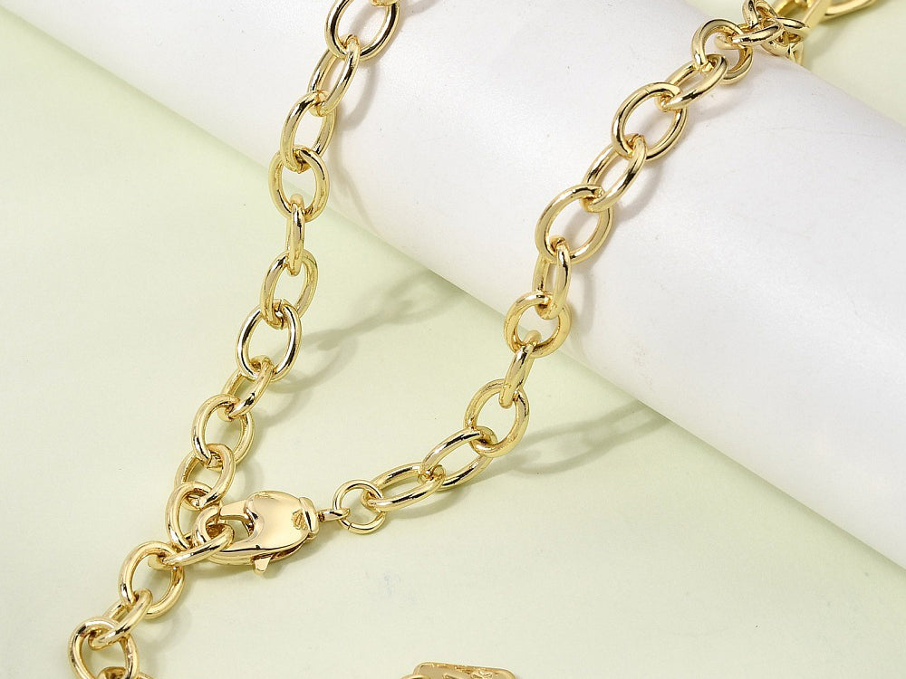 achat Collier chaîne câble 57,1 cm - laiton doré à l’or fin