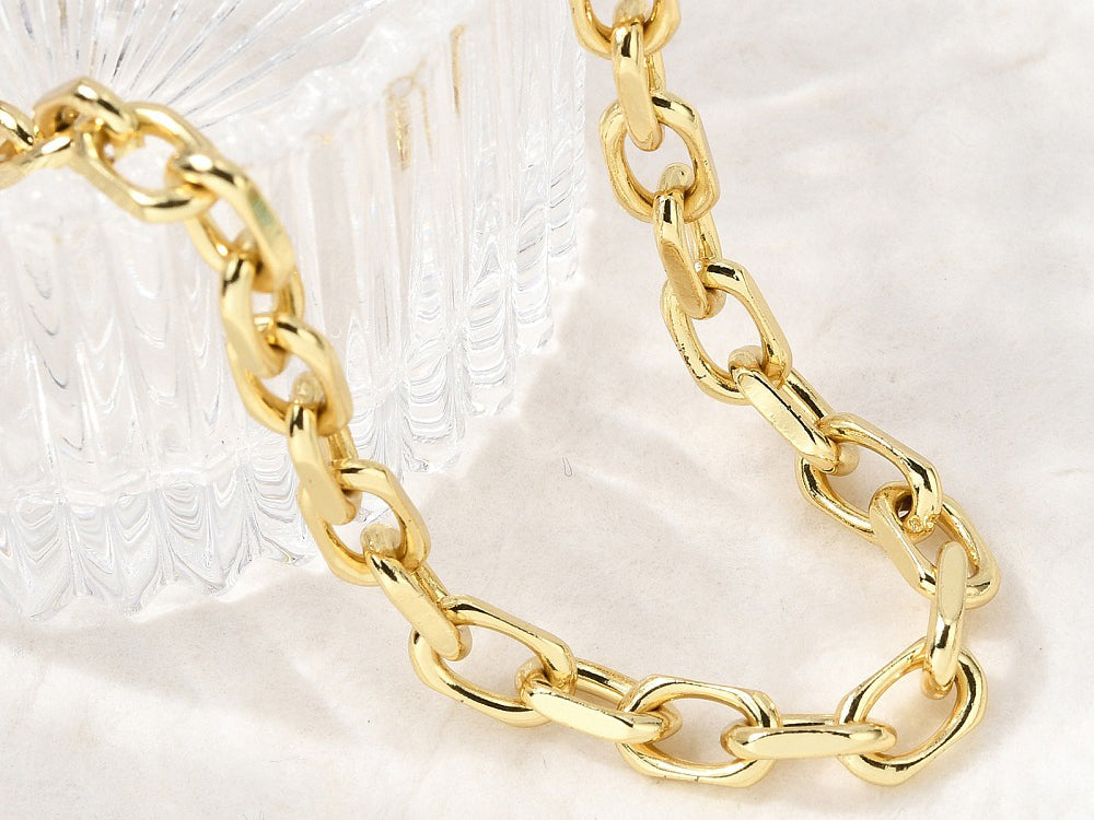 achat Collier chaîne câble 57,1 cm - laiton doré à l’or fin