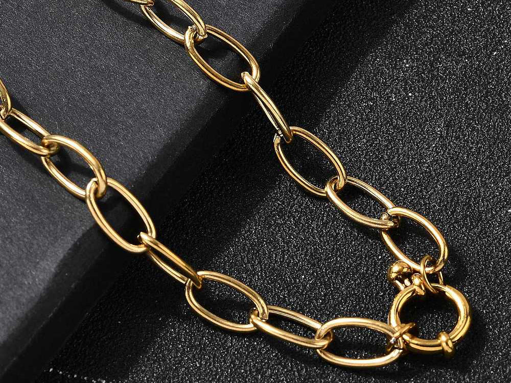 achat Collier chaîne câble 41,3 cm - acier inoxydable 304 doré à l’or fin
