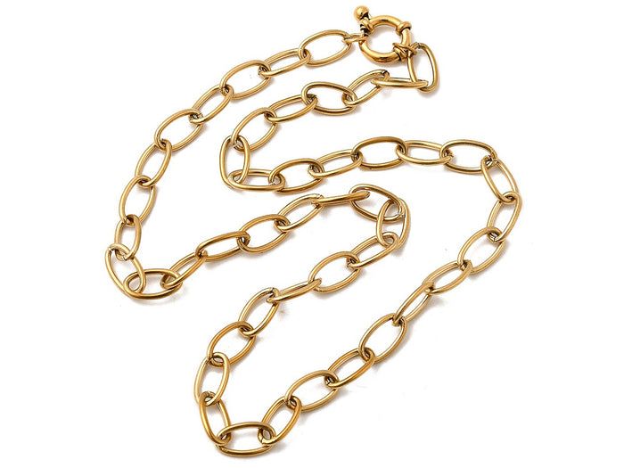 Achat Collier chaîne câble 41,3 cm - acier inoxydable 304 doré à l’or fin