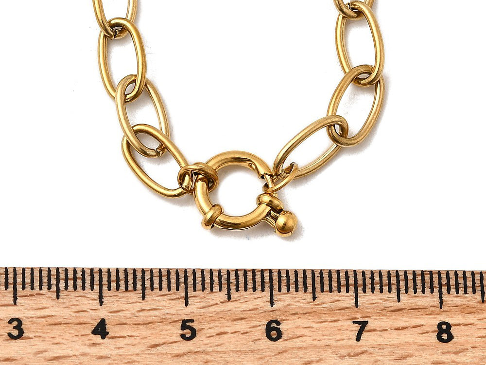 achat Collier chaîne câble 41,3 cm - acier inoxydable 304 doré à l’or fin