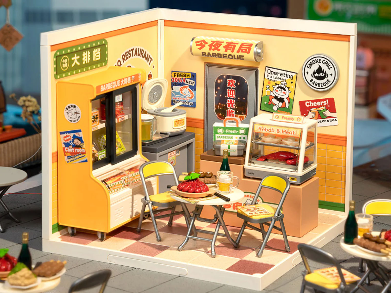 achat Maquette Street Food de nuit - Robotime