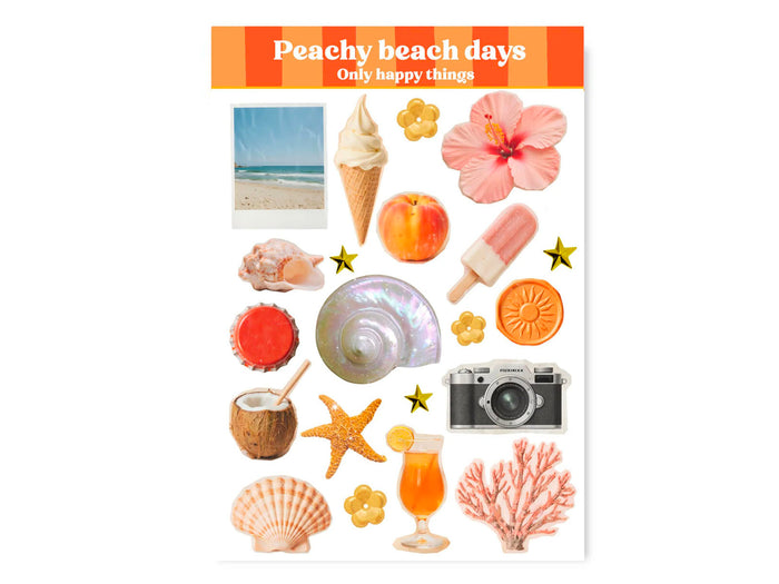 Achat Planches d'autocollants - Jours de plage Peachy A6