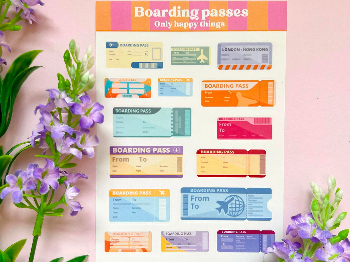 achat Planches d'autocollants - Cartes d'embarquement A6