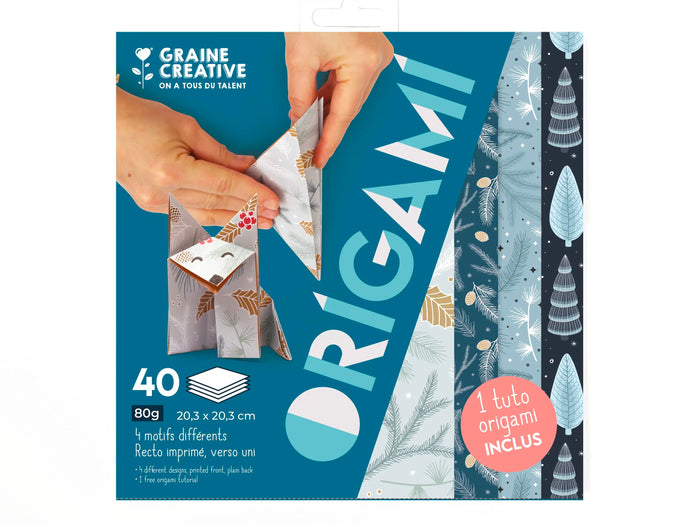 Achat Pochette 40 Feuilles Origami - Designs Hiver - Graine Créative
