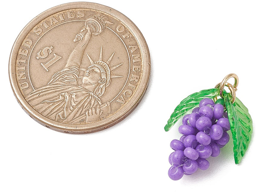 achat Breloque grappe de raisin en perles de verre