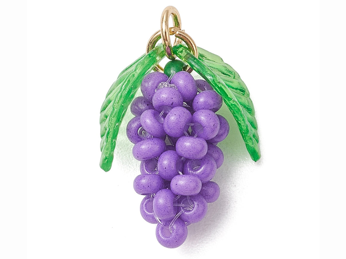 Breloque grappe de raisin en perles de verre