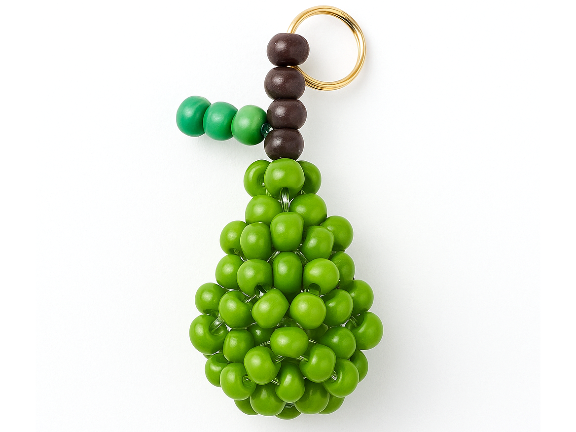 Achat Breloque poire verte en perles de verre