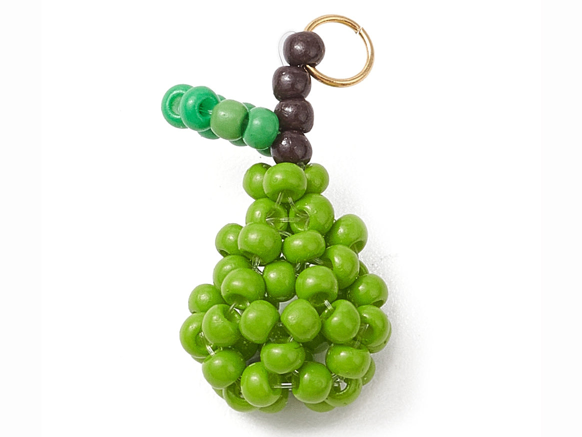 achat Breloque poire verte en perles de verre