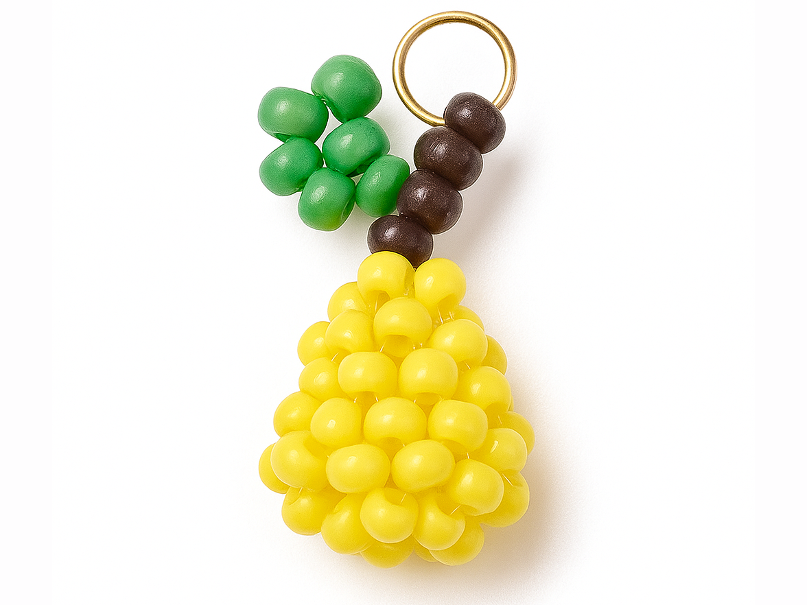 achat Breloque poire en perles de verre