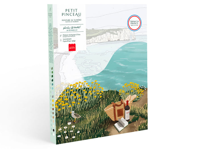 Achat Coffret peinture au numéro - Petit Pinceau - Picnic à Étretat par Ananya Bhandari